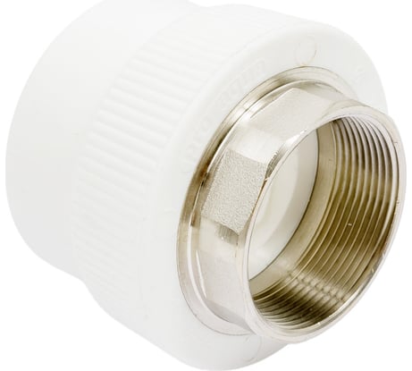 Комбинированная муфта под ключ PRO AQUA PP-R ВР белая d-50 мм 2" PA22523Pb