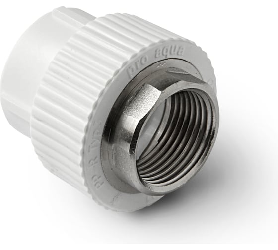 Комбинированная муфта под ключ PRO AQUA PP-R ВР белая d-75 мм 2 1/2" PA22526b 1