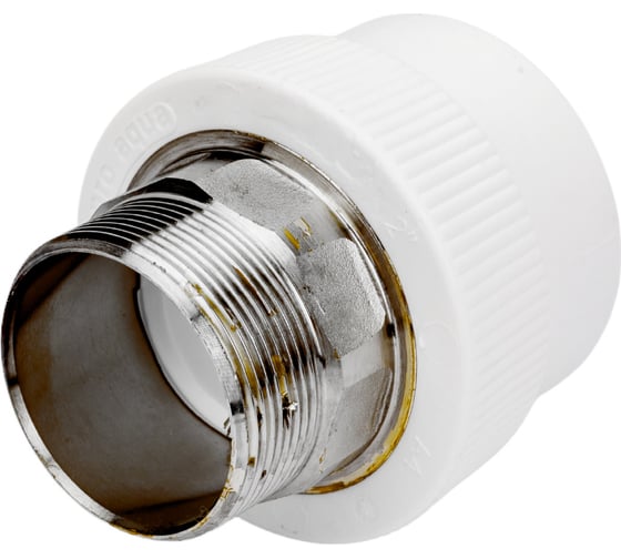 Комбинированная муфта под ключ PRO AQUA PP-R НР белая d-50 мм 2" PA23523Pb