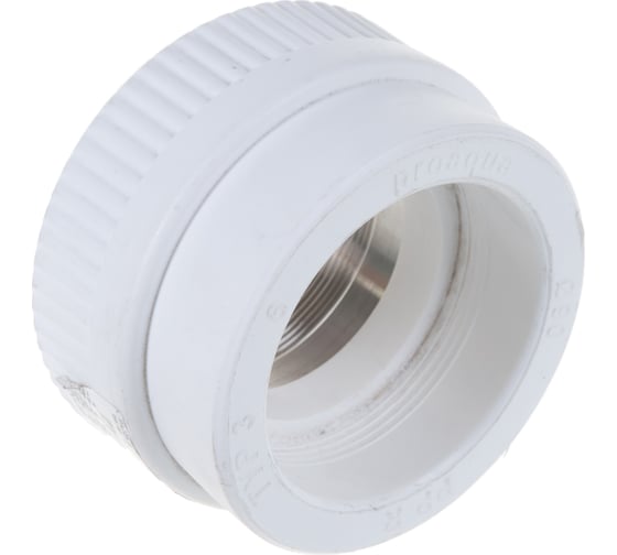 Комбинированная муфта под ключ PRO AQUA PP-R ВР белая d-90 мм 3" PA22528b