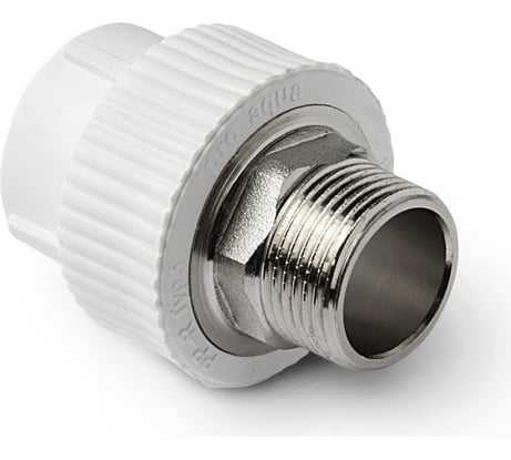 Комбинированная муфта под ключ PRO AQUA PP-R НР белая d-32 мм 1" PA23518Pb