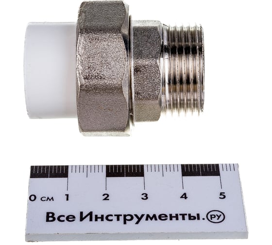 Комбинированная разъемная муфта (американка) PRO AQUA PP-R НР белая d-20 мм 3/4" PA21010b