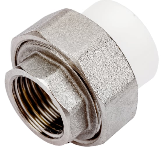 Комбинированная разъемная муфта (американка) PRO AQUA PP-R ВР белая d-20 мм 1/2" PA20008b