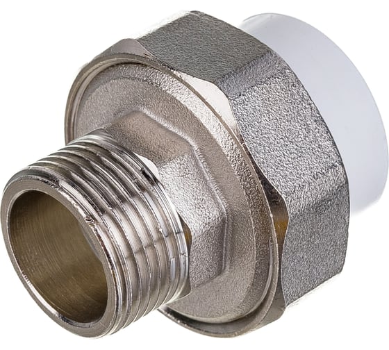 Комбинированная разъемная муфта (американка) PRO AQUA PP-R НР белая d-25 мм 3/4" PA21014b