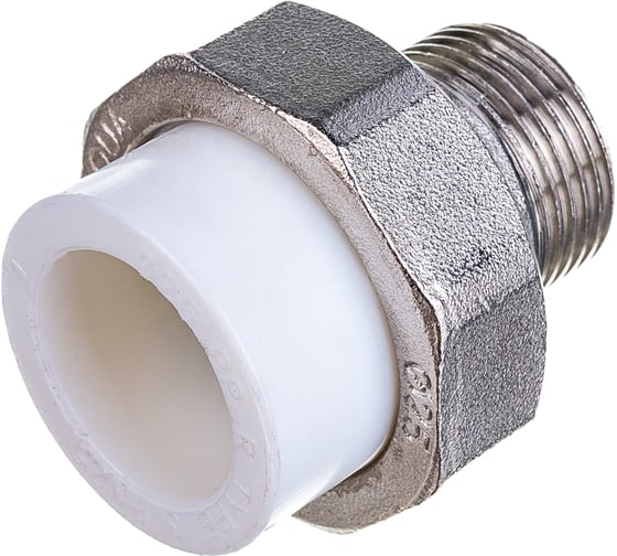 Комбинированная разъемная муфта (американка) PRO AQUA PP-R НР белая d-25 мм 3/4" PA21014b