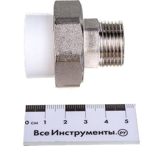Комбинированная разъемная муфта (американка) PRO AQUA PP-R НР белая d-25 мм 3/4" PA21014b