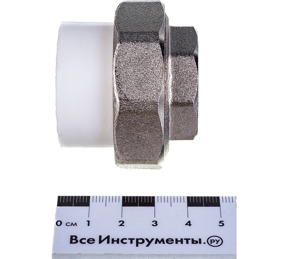Комбинированная разъемная муфта (американка) PRO AQUA PP-R ВР белая d-32 мм 1" PA20018b