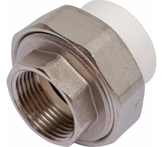Комбинированная разъемная муфта (американка) PRO AQUA PP-R ВР белая d-25 мм 3/4" PA20014b