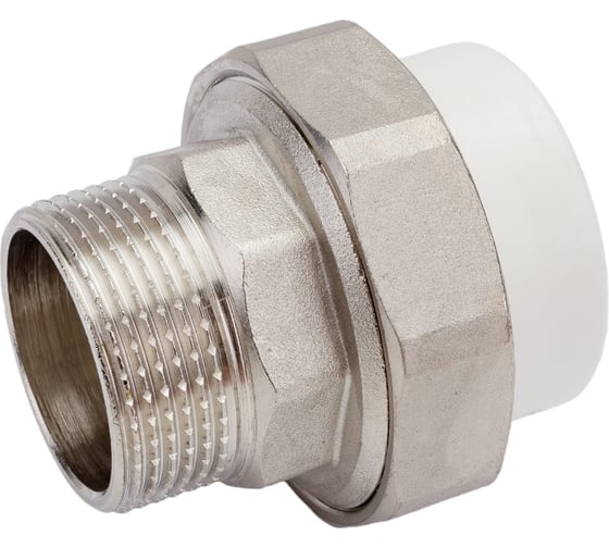 Комбинированная разъемная муфта (американка) PRO AQUA PP-R НР белая d-40 мм 1 1/4" PA21020b