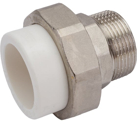 Комбинированная разъемная муфта (американка) PRO AQUA PP-R НР белая d-40 мм 1 1/4" PA21020b
