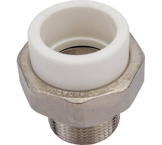 Комбинированная разъемная муфта (американка) PRO AQUA PP-R НР белая d-40 мм 1 1/4" PA21020b