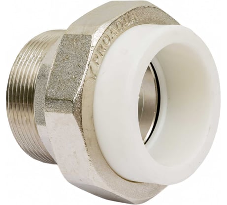 Комбинированная разъемная муфта (американка) PRO AQUA PP-R НР белая d-50 мм 2" PA21023b