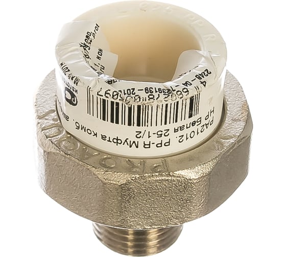 Комбинированная разъемная муфта (американка) PRO AQUA PP-R НР белая d-25 мм 1/2" PA21012b