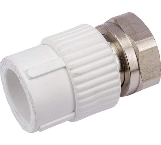 Муфта с накидной гайкой PRO AQUA PP-R белая d-25 мм 1" PA29015b