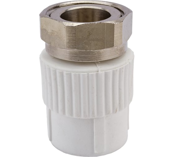 Муфта с накидной гайкой PRO AQUA PP-R белая d-25 мм 1" PA29015b