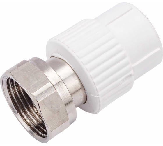 Муфта с накидной гайкой PRO AQUA PP-R белая d-25 мм 1" PA29015b 1