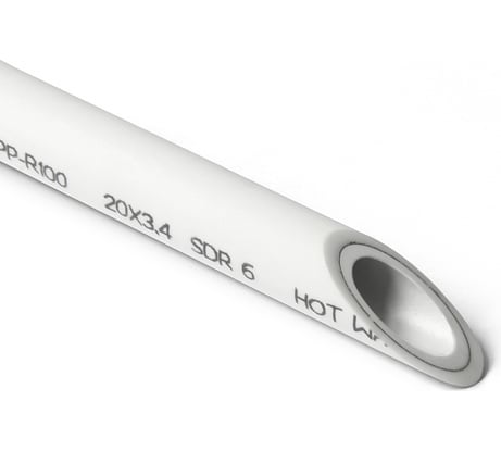 Труба армированная фольгой в центре PRO AQUA PP-R DUO SDR 6 Белая d-20 мм 4 м PA39008