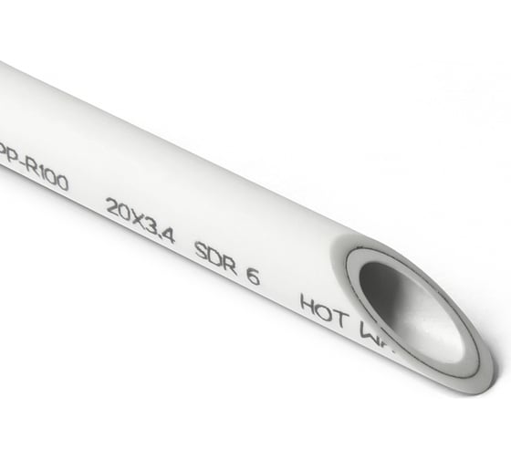 Труба армированная фольгой в центре PRO AQUA PP-R DUO SDR 6 Белая d-20 мм 4 м PA39008