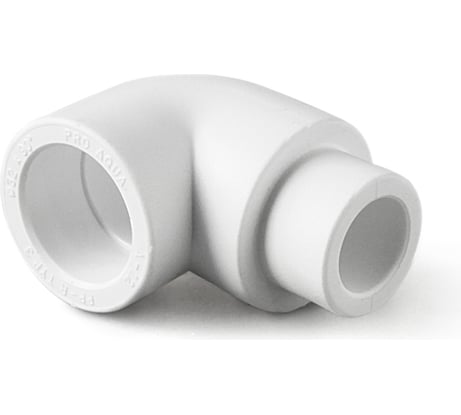Переходной угольник PRO AQUA PP-R 90 градусов Н-В белый, 20 мм PA13608Pb