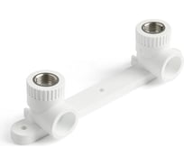 Комбинированный двойной угольник с креплением PRO AQUA PP-R  ВР белый, 25 мм, 1/2" PA280012Pb