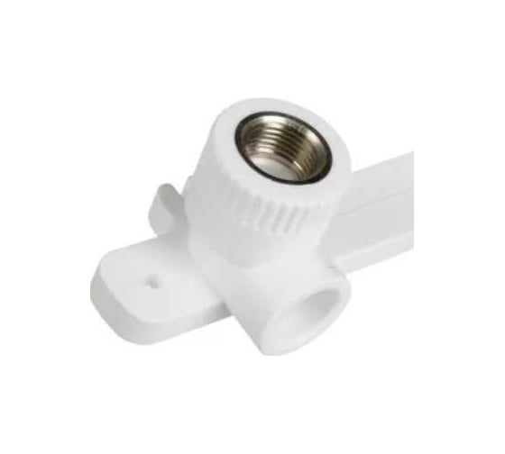 Комбинированный двойной угольник с креплением PRO AQUA PP-R  ВР белый, 25 мм, 1/2" PA280012Pb