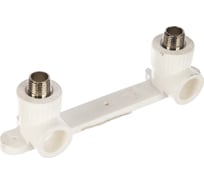 Комбинированный двойной угольник с креплением PRO AQUA PP-R НР белый, 25 мм, 1/2" PA280112Pb