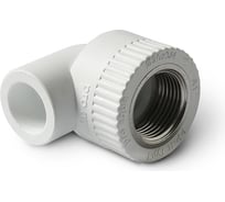 Комбинированный угольник PRO AQUA PP-R ВР белый, 20 мм, 3/4" PA26010Pb