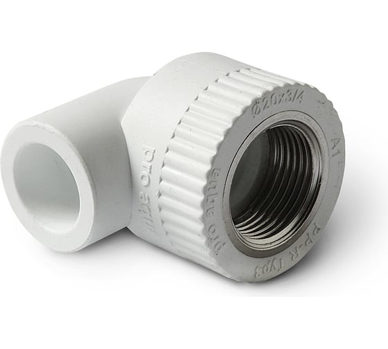 Комбинированный угольник PRO AQUA PP-R ВР белый, 20 мм, 3/4" PA26010Pb 1