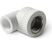 Комбинированный угольник PRO AQUA PP-R ВР белый, 25 мм, 1/2" PA26012Pb