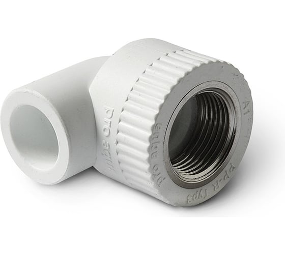 Комбинированный угольник PRO AQUA PP-R ВР белый, 25 мм, 1/2" PA26012Pb