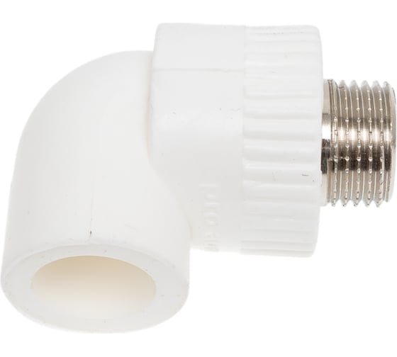 Комбинированный угольник PRO AQUA PP-R НР белый, 20 мм, 1/2" PA27008Pb
