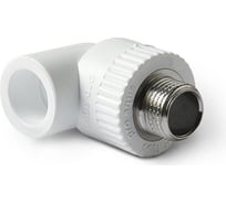 Комбинированный угольник PRO AQUA PP-R НР белый, 25 мм, 3/4" PA27014Pb