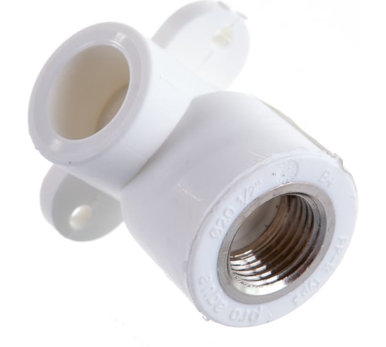 Комбинированный угольник с креплением PRO AQUA PP-R ВР белый, 20 мм, 1/2" PA28008Pb