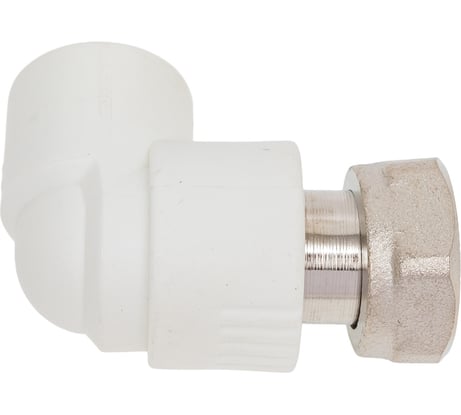 Угольник с накидной гайкой PRO AQUA PP-R белый 20 мм 3/4" PA29210b