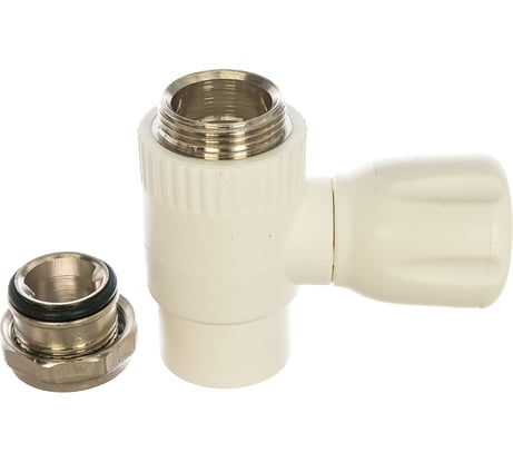 Шаровой кран для радиатора PRO AQUA PP-R прямой белый d-25 мм 3/4" PA41010b