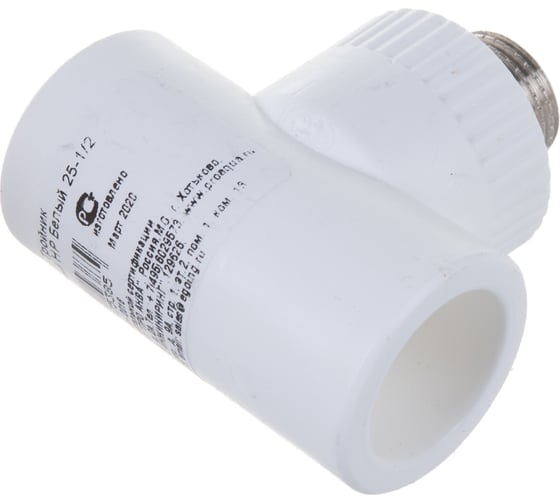 Комбинированный тройник PRO AQUA PP-R НР белый 25 мм 1/2" PA25012Pb 1