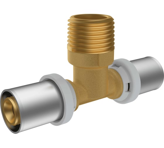 Тройник RIIFO Omni с наружной резьбой пресс латунь 20-1/2"HP-20 (уп 5шт) 1100045856