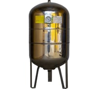 Вертикальный бак с ножками и манометром CRUWA 100 л ,aisi 304 сталь, 10 бар, 1", мембрана epdm CRW SS 100 VM