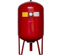 Вертикальный бак с ножками и манометром CRUWA 100 л, 10 бар, 1", красный, мембрана epdm CRW 100 VMRED