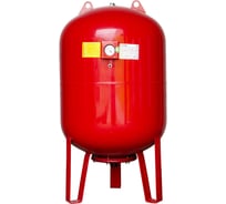 Вертикальный бак с ножками и манометром CRUWA 200л, 25 бар, 1 1/4", красный, мембрана epdm CRW 200 VM 25RED