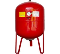 Вертикальный бак с ножками и манометром CRUWA 80 л, 10 бар, присоед. 1", красный, замен. мембрана epdm, пр-во by oren/турция/ CRW 80 VMRED