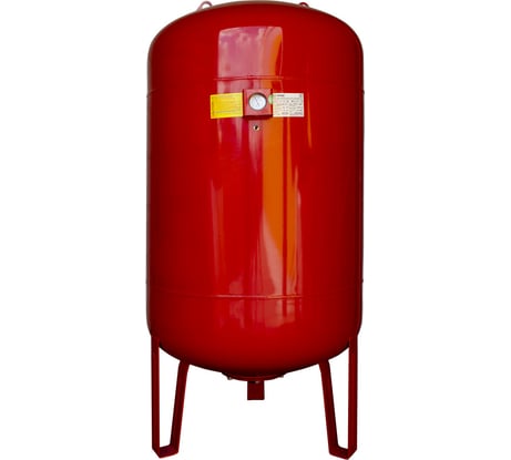 Вертикальный бак с ножками и манометром CRUWA 750л, 10 бар, присоед. 1 1/4", красный, замен. мембрана epdm, пр-во by oren/турция/ CRW750 VMRED
