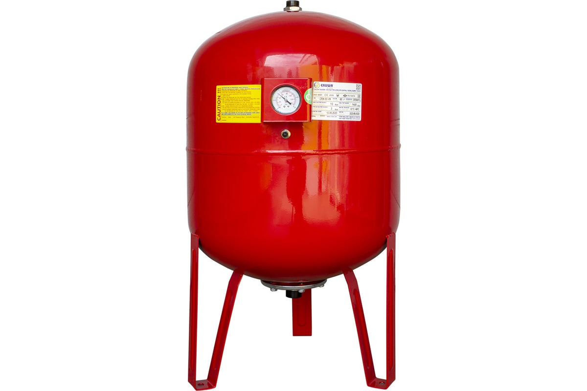 Вертикальный бак с ножками и манометром CRUWA 60л, 10 бар, присоед. 1 ...