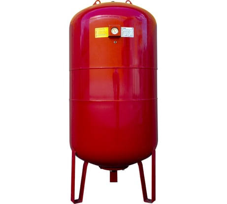 Вертикальный бак с ножками и манометром CRUWA 600л,10 бар, присоед. 1 1/4", красный, замен. мембрана epdm, пр-во by oren/турция/ CRW 600 VMRED