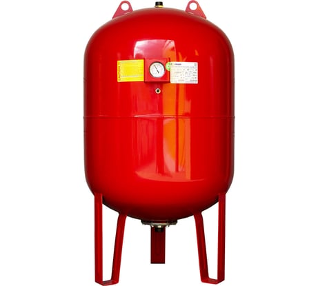 Вертикальный бак с ножками и манометром CRUWA 200л, 10 бар, присоед. 1", красный, замен. мембрана epdm, пр-во by oren/турция/ CRW 200 VMRED