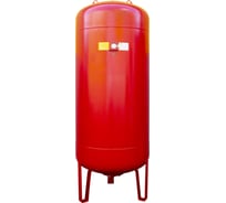 Вертикальный бак с ножками и манометром CRUWA 1500л, 10 бар, присоед. 2", красный, замен. мембрана epdm, пр-во by oren/турция/ CRW1500 VMRED