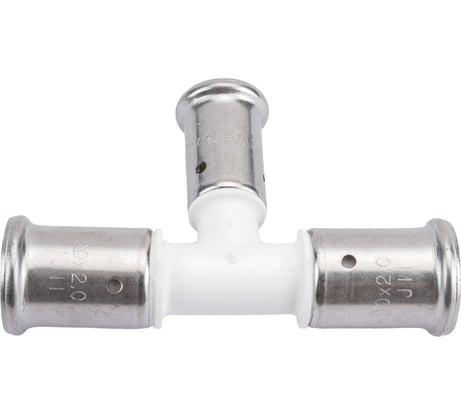 Переходный уменьшенный в центре тройник Henco ПВДФ пресс белый, 20x16x20 HE 10PKW-201620