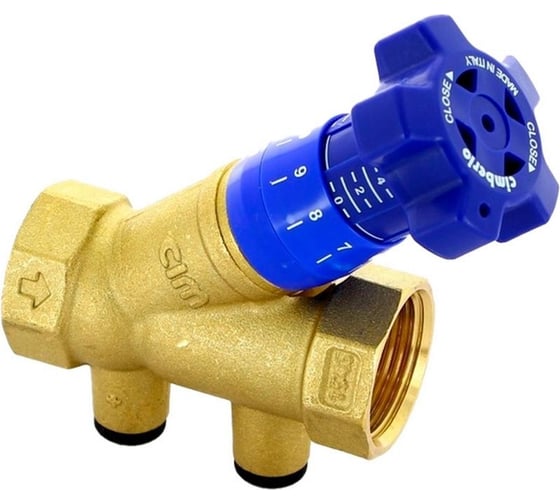 Ручной балансировочный клапан Cimberio 1 1/2" обычн. латунь kvs=25,12 pn25 bb без изм. ниппелей RG008VJ4P2BOJB 1