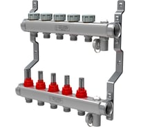 Коллектор в сборе Royal Thermo нержавеющая сталь, с расходомерами 1 ВР-3/4 НР, 8 выходов НС-1080954