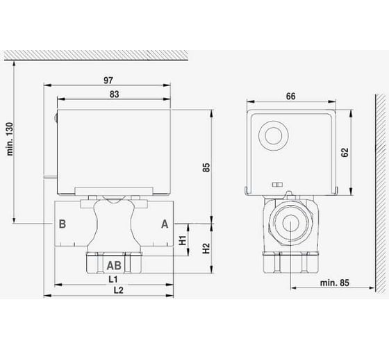 Трехходовой клапан Belimo с сервоприводом типа: EXT-SW-E203V4C7 (SRQ3d 3/4") 10805